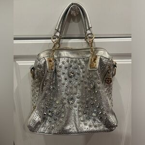 Silver chandelier luxuryy hobo bag svarowski rhinestone Y2K boho shabby chic
